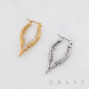 GOTHIC SPINE BONE 3D VERTEBRAL COLUMN 316L SURGICAL STEEL EARRING - 01 (ONE) PIECE